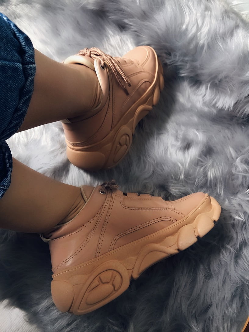 chunky tan sneakers